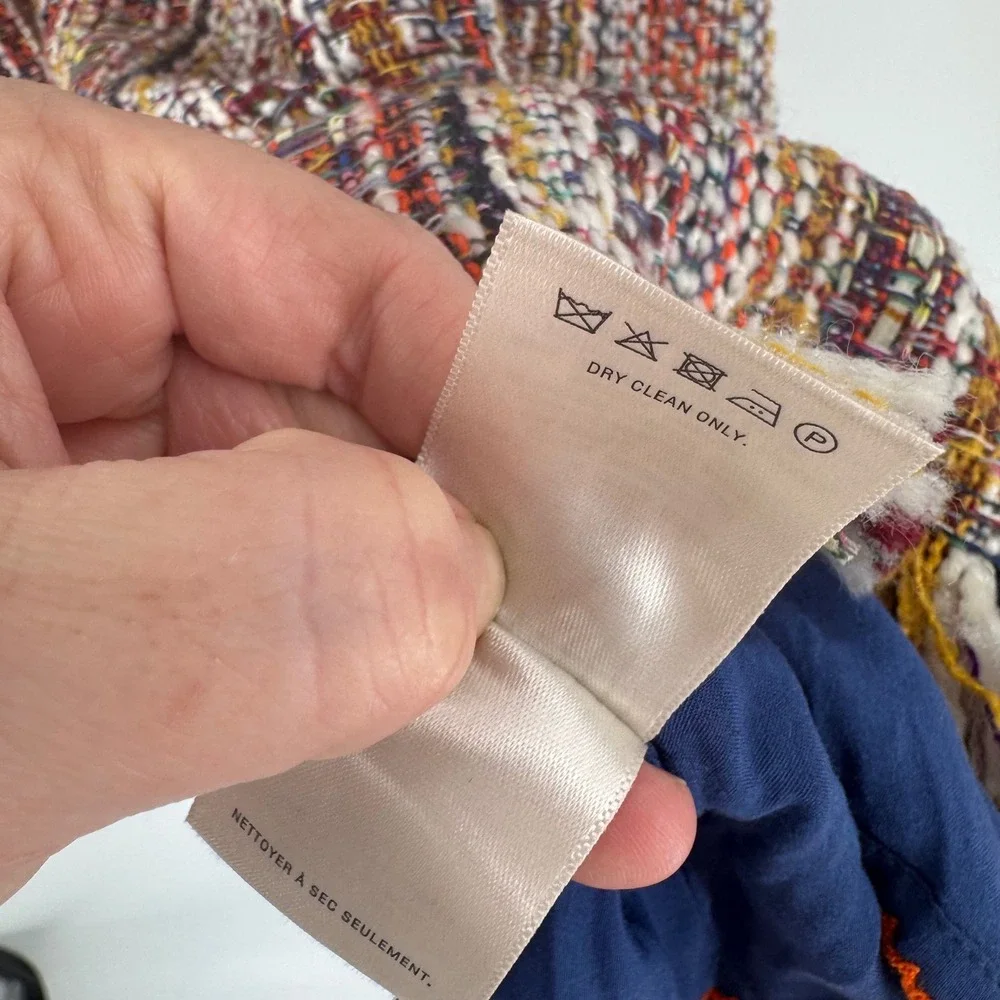 Maeve‎ by Anthropologie Tweed Fringe Skirt Women's Size 2 Multi Color Maximalist - Picture 7 of 8